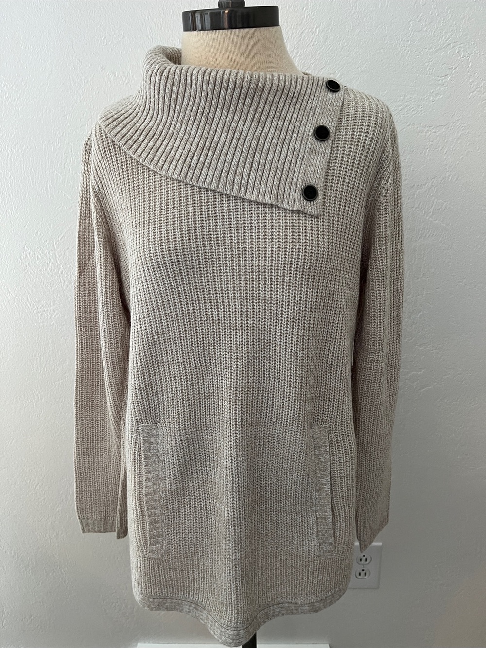 NWT Style & Co. Envelope-Neck Marled Sweater